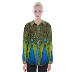 Peacock Feathers Bird Plumage Womens Long Sleeve Shirt