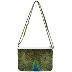 Peacock Feathers Bird Plumage Double Gusset Crossbody Bag