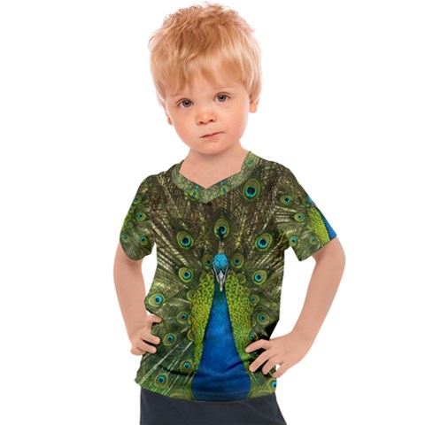 Peacock Feathers Bird Plumage Kids  Sports T-shirt by Perong