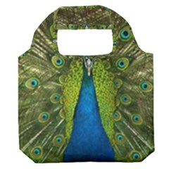 Peacock Feathers Bird Plumage Premium Foldable Grocery Recycle Bag