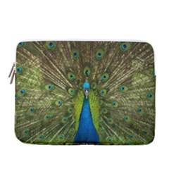 Peacock Feathers Bird Plumage 14  Vertical Laptop Sleeve Case With Pocket