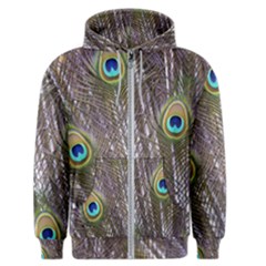 Peacock Bird Feathers Plumage Peacock Men s Zipper Hoodie