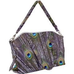 Peacock Bird Feathers Plumage Peacock Canvas Crossbody Bag by Perong