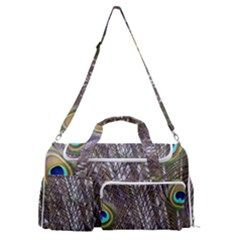 Peacock Bird Feathers Plumage Peacock Sports Gym Duffle Bag With Shoe Compartment by Perong