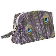 Peacock Bird Feathers Plumage Peacock Wristlet Pouch Bag (large) by Perong