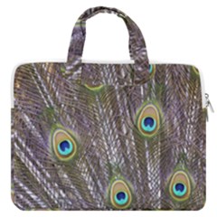 Peacock Bird Feathers Plumage Peacock Macbook Pro 15  Double Pocket Laptop Bag  by Perong