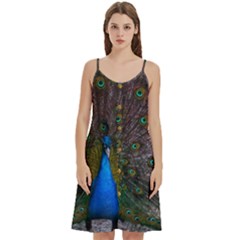 Bird Peacock Feathers Women s Spaghetti Strap Pullover Cami Dress by Perong