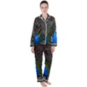 Bird Peacock Feathers Women s Long Sleeve Satin Pajamas Set	 View1