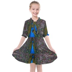 Bird Peacock Feathers Kids  All Frills Chiffon Dress by Perong