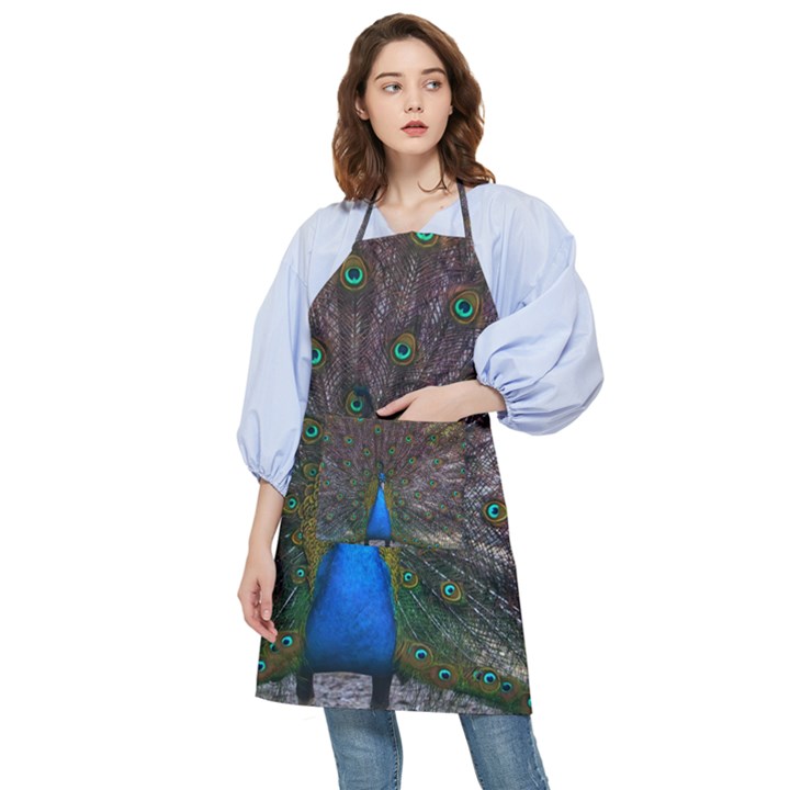 Bird Peacock Feathers Pocket Apron