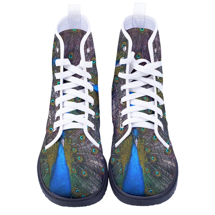 Bird Peacock Feathers Women s High-Top Canvas Sneakers