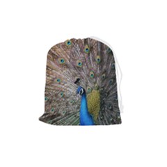 Peacock Bird Animal Peafowl Drawstring Pouch (medium)