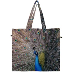 Peacock Bird Animal Peafowl Canvas Travel Bag by Perong