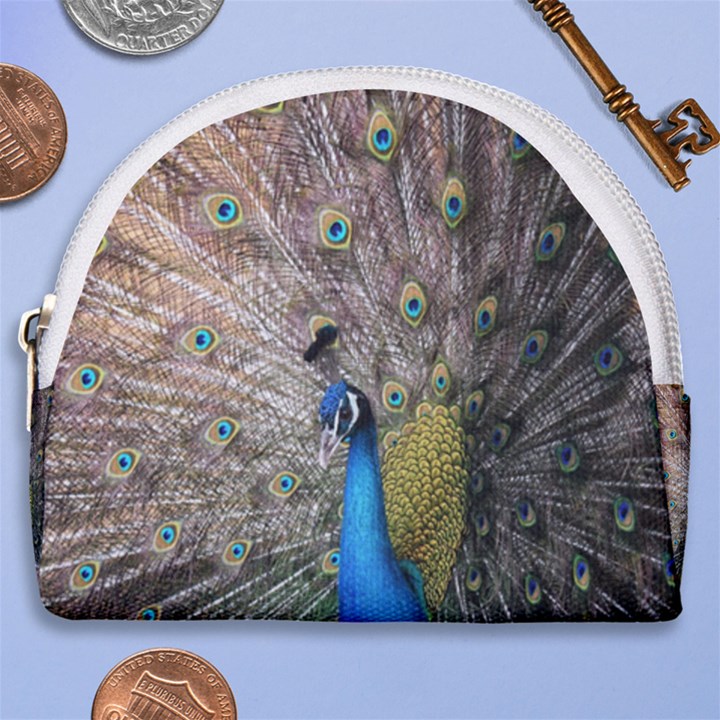 Peacock Bird Animal Peafowl Horseshoe Style Canvas Pouch