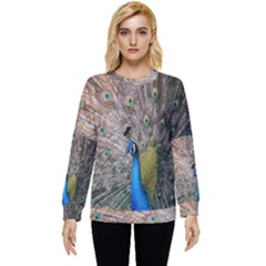 Peacock Bird Animal Peafowl Hidden Pocket Sweatshirt