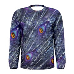 Peacock Bird Feathers Coloured Plumage Men s Long Sleeve T-shirt