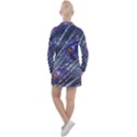 Peacock Bird Feathers Coloured Plumage Women s Long Sleeve Casual Dress View2