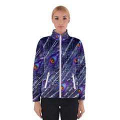 Peacock Bird Feathers Coloured Plumage Women s Bomber Jacket