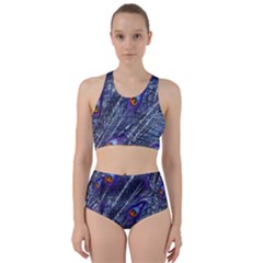 Peacock Bird Feathers Coloured Plumage Racer Back Bikini Set by Perong