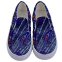 Peacock Bird Feathers Coloured Plumage Kids  Canvas Slip Ons View1