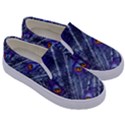 Peacock Bird Feathers Coloured Plumage Kids  Canvas Slip Ons View3