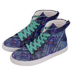 Peacock Bird Feathers Coloured Plumage Women s Hi-top Skate Sneakers by Perong