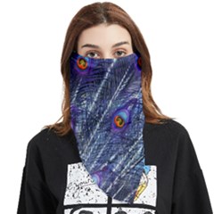 Peacock Bird Feathers Coloured Plumage Face Covering Bandana (triangle)