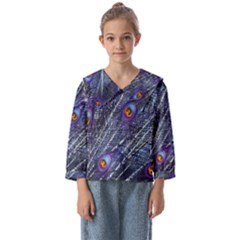 Peacock Bird Feathers Coloured Plumage Kids  Sailor Shirt by Perong