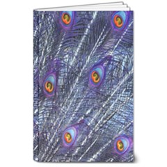 Peacock Bird Feathers Coloured Plumage 8  X 10  Softcover Notebook