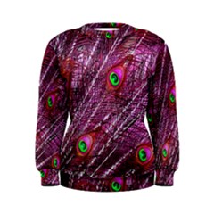 Peacock Feathers Coloured Plumage Pink Red Women s Sweatshirt