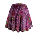 Peacock Feathers Coloured Plumage Pink Red Mini Flare Skirt View2