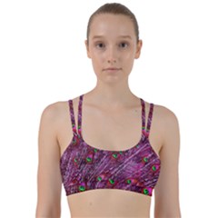 Peacock Feathers Coloured Plumage Pink Red Line Them Up Sports Bra