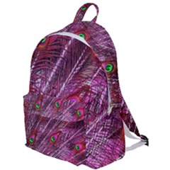 Peacock Feathers Coloured Plumage Pink Red The Plain Backpack