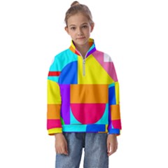 Pattern Design Decoration Kids  Half Zip Hoodie