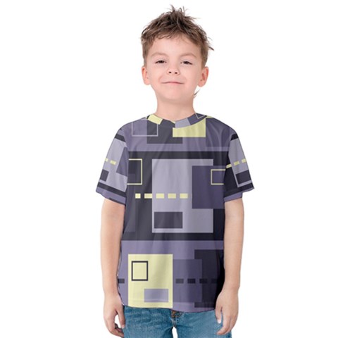 Pattern Design Abstract Lilac Kids  Cotton T-shirt by Perong