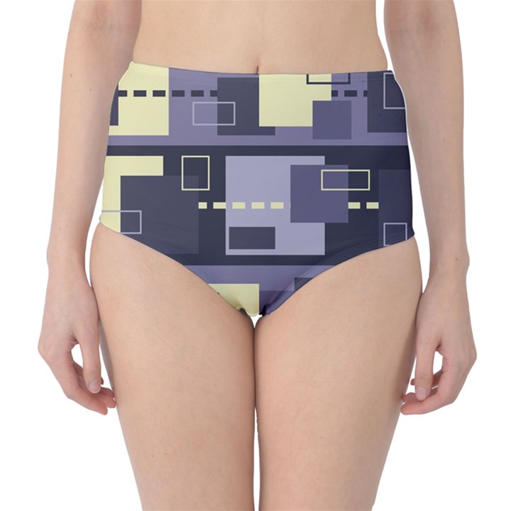 Pattern Design Abstract Lilac Classic High-Waist Bikini Bottoms