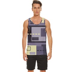 Pattern Design Abstract Lilac Men s Wide Collar Tank Top