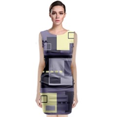 Pattern Design Abstract Lilac Classic Sleeveless Midi Dress by Perong