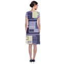 Pattern Design Abstract Lilac Short Sleeve Front Wrap Dress View2