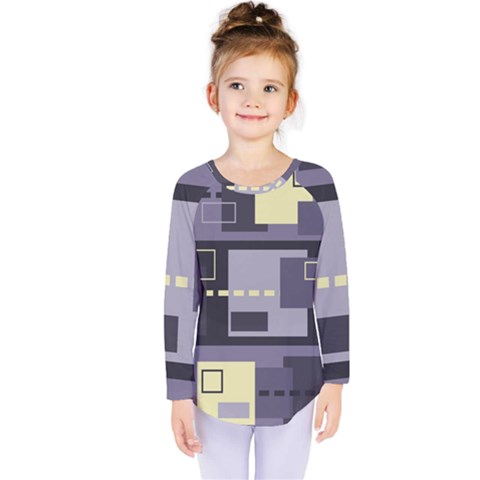 Pattern Design Abstract Lilac Kids  Long Sleeve T-shirt by Perong