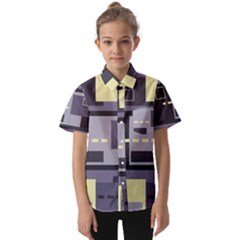 Pattern Design Abstract Lilac Kids  Short Sleeve Shirt by Perong