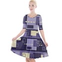 Pattern Design Abstract Lilac Quarter Sleeve A-Line Dress View1