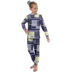 Pattern Design Abstract Lilac Kids  Long Sleeve Set 