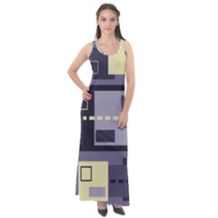 Pattern Design Abstract Lilac Sleeveless Velour Maxi Dress by Perong