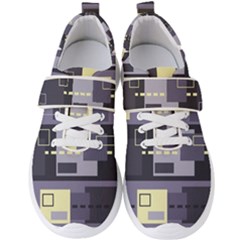 Pattern Design Abstract Lilac Men s Velcro Strap Shoes by Perong