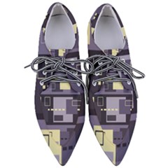 Pattern Design Abstract Lilac Pointed Oxford Shoes by Perong