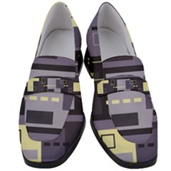 Pattern Design Abstract Lilac Women s Chunky Heel Loafers by Perong