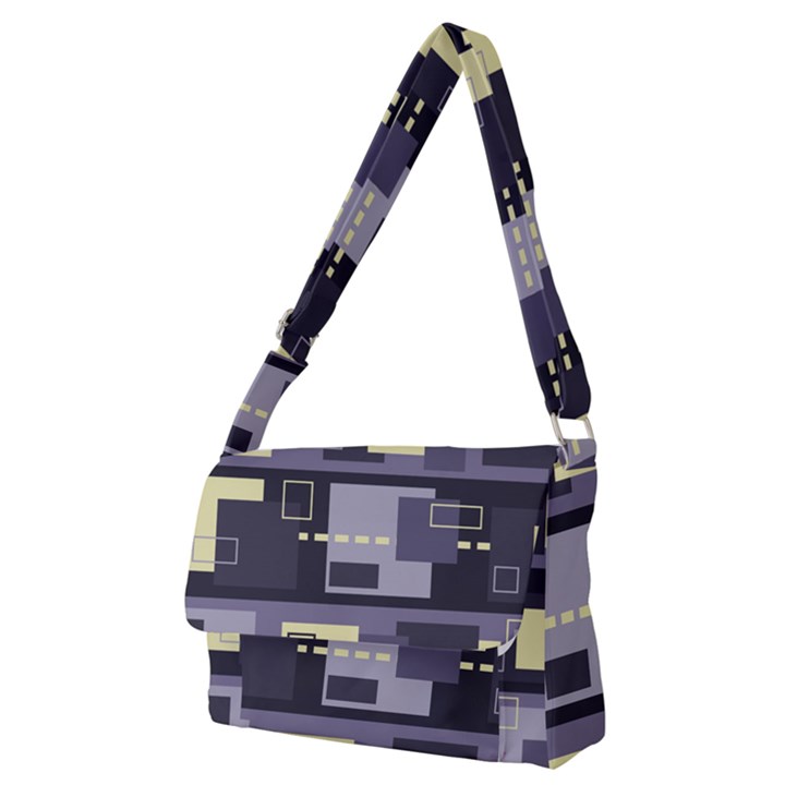 Pattern Design Abstract Lilac Full Print Messenger Bag (M)