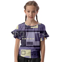 Pattern Design Abstract Lilac Kids  Cut Out Flutter Sleeves by Perong