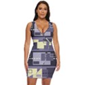 Pattern Design Abstract Lilac Draped Bodycon Dress View1